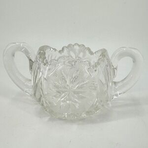 Antique American Brilliant‎ Cut Glass Sugar Bowl Pinwheel Sawtooth ABP 1900s